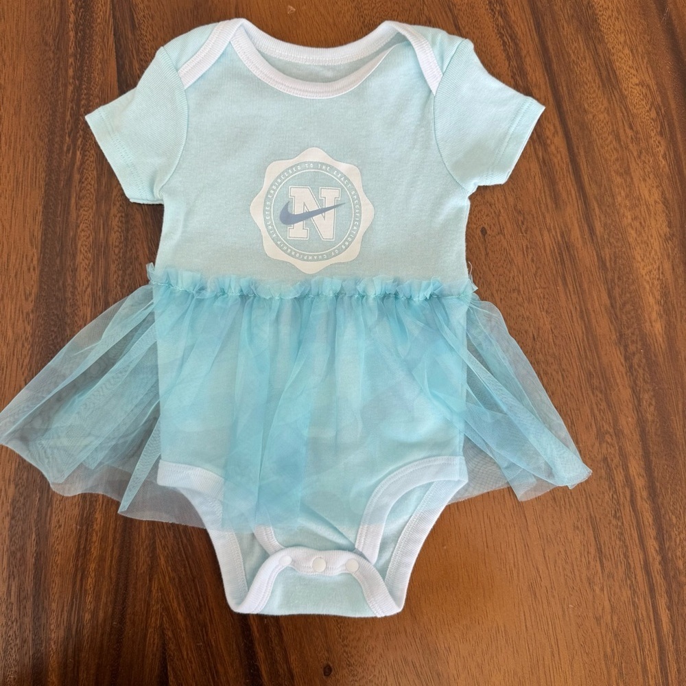 Nike Light Blue Baby Girl Bodysuit with Tulle Skirt 6-12M